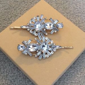 2 bejeweled hair clips
